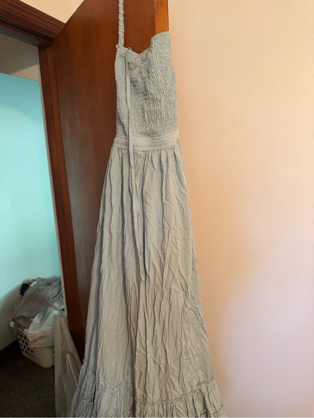 Light Blue Smocked Maxi Dress - Women's Summer Dress